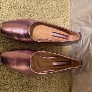 Vince Camuto Metallic Rose Ballet Flats